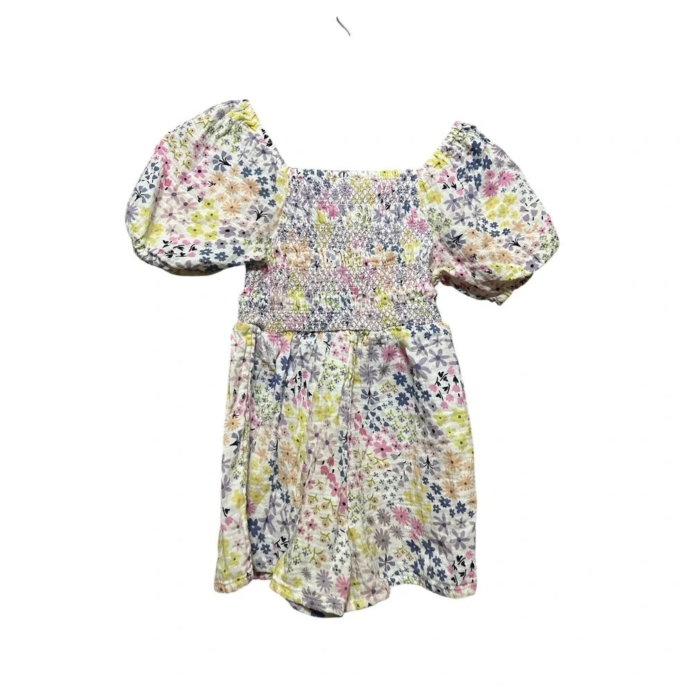 George Kids Girls Floral Smocked Square Neck Puff Sleeve Dress‎ 7 8 Years